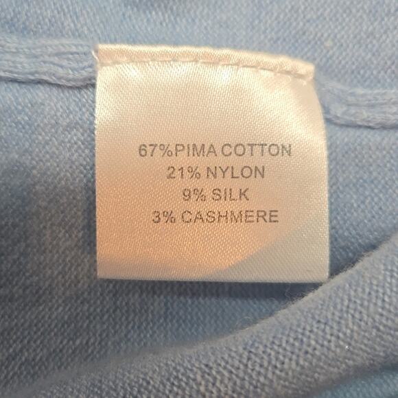 Peter Millar Crown Soft Quarter-Zip Sweater Light Blue Size Large - Picture 6 of 8